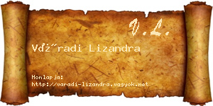 Váradi Lizandra névjegykártya